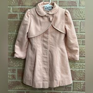 Vintage Rothschild Girls Pink Wool Blend Coat Size 6